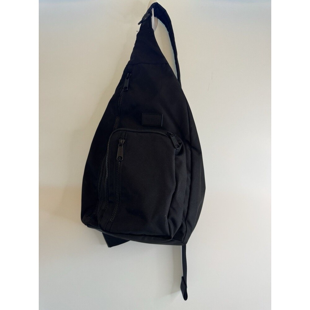 Vera Bradley Black Sling Crossbody Backpack Floral Lining Zip Pockets